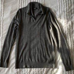 Express Medium Gray Polo Sweater